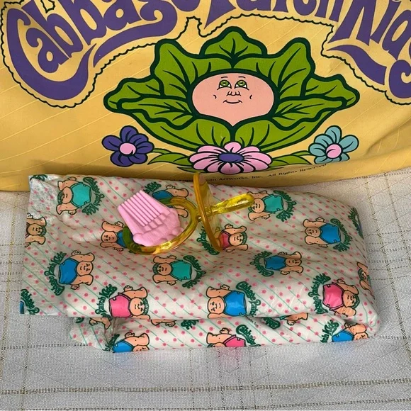 Vintage 1984 Cabbage Patch Kids Shoulder Bag Book Tote Yellow and Green - Picture 4 of 12